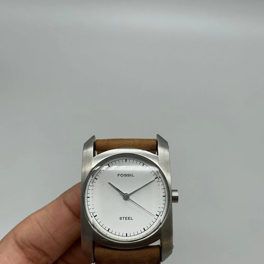 Fossil Arkitekt FS-2782 Men Watch 30mm Brown Leather Stainless Steel New Battery